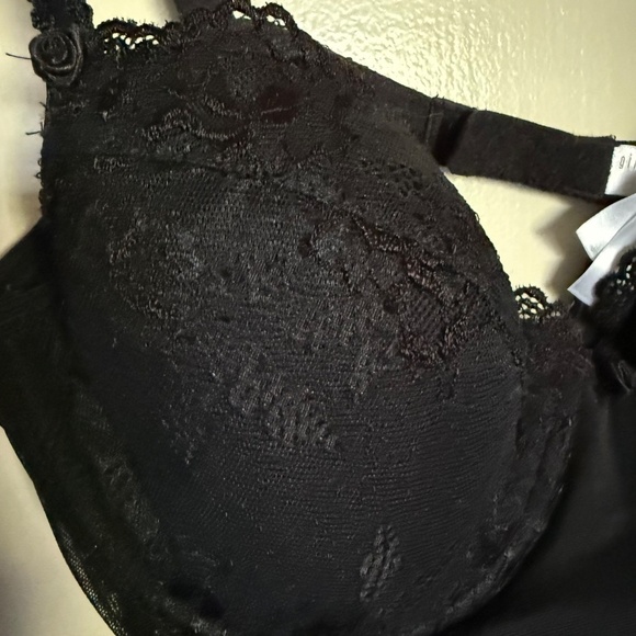 Gilligan & O'Malley Black Sheer Bustier Bra Size 36C - Picture 4 of 13